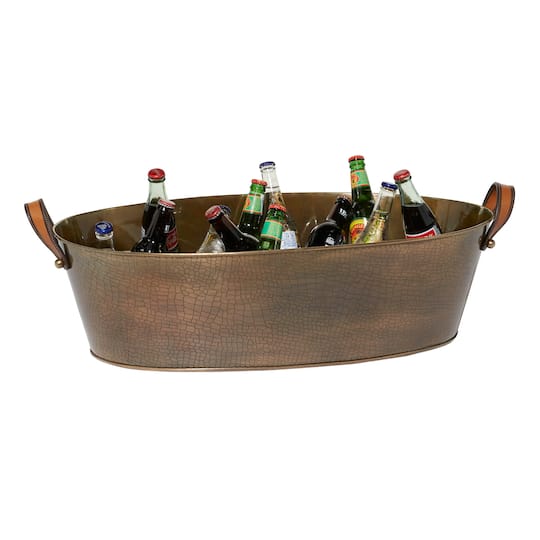 31&#x22; Bronze Metal Contemporary Wine Holder Bucket